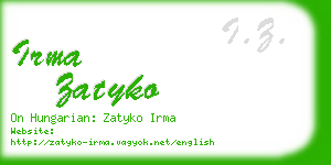 irma zatyko business card